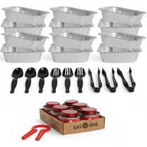 Alpha Living 6 Pack Refill Kit - Disposable Chafing Dish Buffet Set, Welded Body Food Warmers for Parties, Fuel Cans, Half Size Pans, Warming Trays