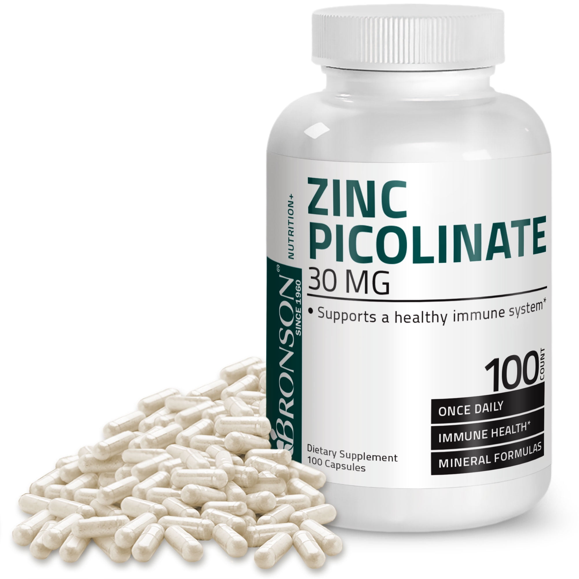 Bronson Zinc Picolinate 30mg, 100 Capsules