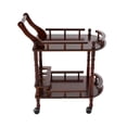 thumbnail image 2 of 2 Tiers Bar Cart, Solid Wood Storage Rack with Bottle Rack, Home Bar Service Cart with Wheels, 2 of 16