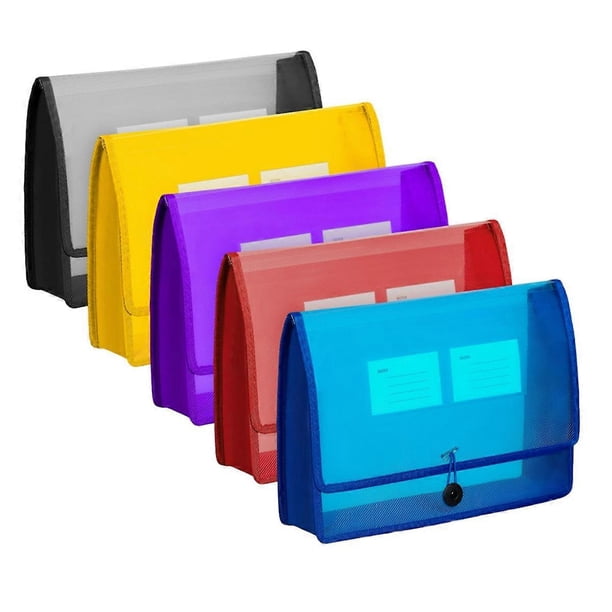 5Pack A4 Plastic File Wallet Envelope Expanding File Folder | Walmart ...