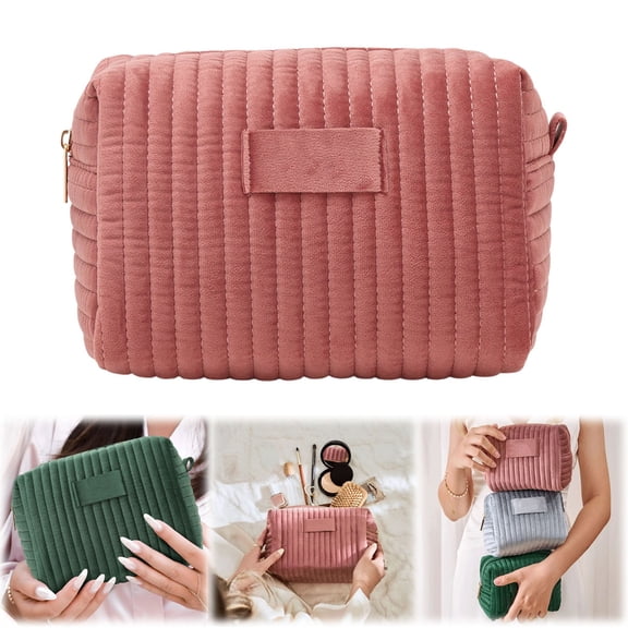Make Up Bags for Women, Personalized Cosmetic Bags Women, Small Quilted Makeup Pouch, Cute Makeup Bag Travel, Birthday Gifts for Women, 1 Pcs, 8.66x5.11x5.9"