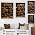 thumbnail image 4 of Designart "Ancient Books Mystery" Fantasy Framed Wall Art - Global Brown Books Living Room Framed Canvas Art, 4 of 6