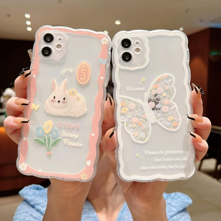 Compatible with iPhone 11 Case Cute Cartoon Floral Butterfly