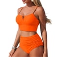 thumbnail image 2 of High Waisted Bikini Sets for Women - V Wire Two Piece Swimsuits Swim Suits 2026 Tummy Control Bathing Suit Saffron M, 2 of 7