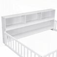 thumbnail image 6 of Full Size Pine Wood Platform Bed with Side Shelves,White,Master Bedroom, 6 of 19