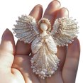 thumbnail image 2 of Collar brooch decoration metal frame, Pearl Collar Brooch Decoration, elegant necklace accent, high-quality pearl accents, vintage style brooch, lightweight design, metal frame construction,, 2 of 7