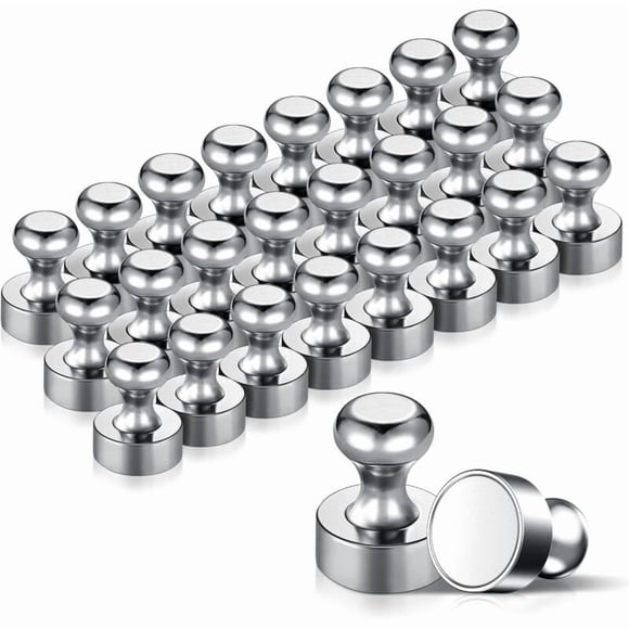24PCS Metal Magnets 12x16mm - Stainless Steel Magnets Fridge Magnets for Bulletin Board, Refrigerator etc. - with Storage Box