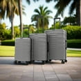 thumbnail image 3 of DUKAP RAV 3-Piece Hardside Luggage Sets with Spinner Wheels, Handle and Trolley, (20"/24"/28"), Silver, 3 of 7