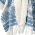 thumbnail image 5 of Poncho Shawl Wrap Winter Faux Fur Cape Cloak Coat with Faux Fur Trim Cardigan Women Casual Batwing Cape Tassel Shawl Winter Warm Shawl, 5 of 6