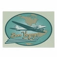 thumbnail image 1 of Airport Cutting Board, Abstract Vintage of Bon Voyage Text and Retro Plane on Globe, Decorative Tempered Glass Cutting and Serving Board, in 3 Sizes, by Ambesonne, 1 of 2