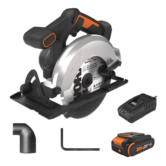 Worx WX526L 20V Power Share 6.5" Cordless Circular Saw (Battery and Charger Included)