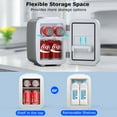 thumbnail image 5 of BEICHEN Mini Fridge, 4L/6 Can Small Refrigerator for Bedroom, Car, Office & Dorm,110V AC/ 12V DC Thermoelectric Cooler and Warmer for Cosmetics, Beverage and Food, White, 5 of 10