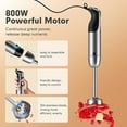 thumbnail image 4 of VIVEFOX Immersion Hand Blender Handheld, 6-in-1 800W 10 Speed Control Multifunctional Electric Stick Blender with Stainless Steel Blades, 4 of 7