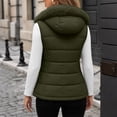 thumbnail image 4 of Womens Puffer Vest Hooded Sleeveless Zip Up Quilted Outerwear Vest with Pockets Casual Outerwear for Work or Travel, 4 of 8