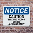 thumbnail image 4 of (2 Pack) Caution Electric Motor Starts Automatically OSHA Notice Sign 24 Inch X 18 Inch Plastic Sign, Weather Resistant, UV Protected for Workplace, Business, and Construction Site,, 4 of 8