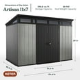 thumbnail image 4 of Keter Artisan 11x7 ft. Durable Resin Outdoor Storage Shed With Heavy Duty Floor and Locking Door, Grey, 4 of 5