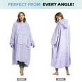 thumbnail image 6 of Catalonia Womens' Full Body Blanket Hoodie Sweatshirt, Extra Long Wearable Fleece Pullover, Gift for Adult Men Women Wife Girlfriend, Purple, 6 of 7
