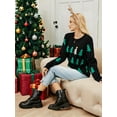 thumbnail image 5 of Women'S Ugly Funny Christmas Sweaters Long Sleeve Knit Pullover Sweater Cute Reindeer Tree Snowflake Sweater Black S, 5 of 8