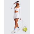 thumbnail image 3 of Sujetador deportivo CRZ YOGA Butterluxe con cuello en V acolchado blanco para mujer, 3 of 6