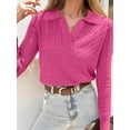 thumbnail image 2 of CAILDANL Womens Cable Knit Sweaters Long Sleeve V Neck Sweater Tops Casual Pullover Polo Shirts 2025 Fall Fashion Outfits, 2 of 2