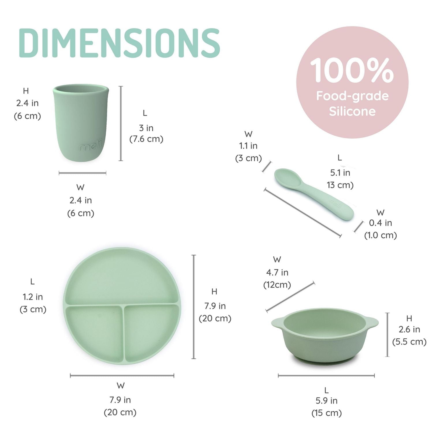 Ensemble de Repas 100 % Silicone – 10 Pièces Ensemble de repas