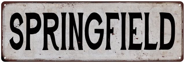 Springfield Arrow Sign SPRINGFIELD Vintage Look Rustic Metal City State Sign 8 x 24 Matte ...