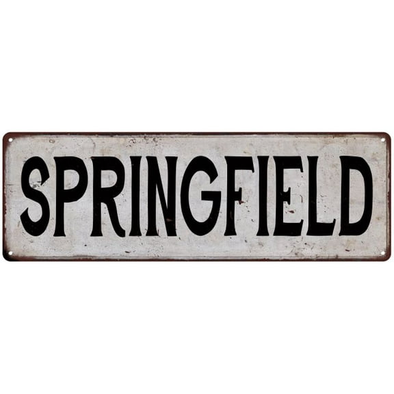 SPRINGFIELD Vintage Look Rustic Metal City State Sign 6 x 18 Matte Finish Metal 106180041332