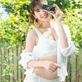 thumbnail image 5 of SELONE Everyday Bras for Women Push Up No Underwire Front Closure Front Clip Zip Front Front Snap Lace Sleeping Front Hook Close Sagging Breasts Front Buckle Gathe R Up Breast Milk No Steel Green M, 5 of 7