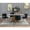thumbnail image 3 of Guyou Modern Dining Chairs Set of 2, Mid-century Upholstered Velvet Armless Side Chair with Nailhead Trim and Curved Back for Dining Room Living Room Kitchen, Black, 3 of 10