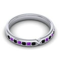 thumbnail image 3 of Stunning Round Cut 0.30 Ct Black Onyx & Amethyst Gemstone Wedding Eternity Band for her Solid 14K White Gold Size 8.5 by Diamond-Capitals, 3 of 8