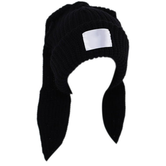 UNTERING Beanie Knit Hat Crochet Knitted Hat Skullies Long Ear Hat Hat Ears Hat Women Autumn Winter Warm