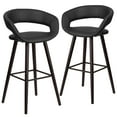 thumbnail image 2 of Flash Furniture 2 Pk. Brynn Series 29'' High Contemporary Cappuccino Wood Barstool in Black Vinyl, 2 of 14