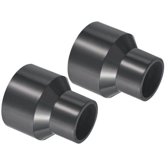Uxcell Reducer Pipe Fitting PVC Straight Socket Coupling Connector, Grey 2x1.3" 2