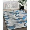 thumbnail image 2 of Ahgly Company Indoor Square Patterned Blue Novelty Area Rugs, 3' Square, 2 of 6