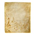 thumbnail image 1 of HATIART Jeter Couverture Chaude Impression Confortable Flanelle Brun Vintage Vieux Partition avec des Notes de Musique Parchemin de Livre Rétro Jaune Confortable Doux pour Canapé-Lit et Canapé 58x80 Pouces, 1 of 1