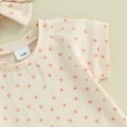 thumbnail image 5 of Bagilaanoe 3pcs Newborn Baby Girl Shorts Set Short Sleeve Flower T Shirt Tops + Shorts 3M 6M 12M 18M 24M + Headband Infant Casual Summer Clothes, 5 of 8