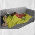 thumbnail image 5 of Luau Soft Flannel Fleece Throw Blanket, Vibrant Composition of a Tiki Exotic Summer Hibiscus and Palm Leaves, Cozy Plush for Indoor and Outdoor Use, 70" x 90", Yellow and Multicolor, by Ambesonne, 5 of 5