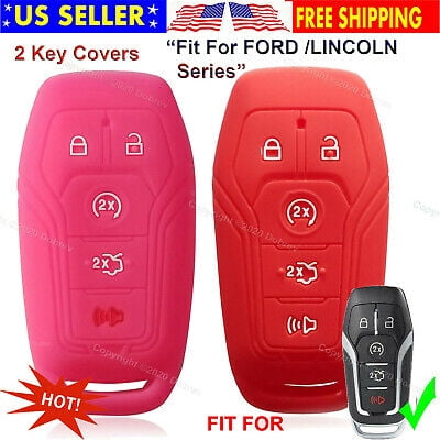 Dobrev 5 Button Silicone Case Protector Entry Fob Cover Skin for Ford Fusion Explorer Mustang Edge Lincoln Nautilus MKC MKX MKZ Smart Key