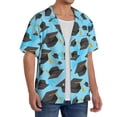 thumbnail image 2 of Yiaed Graduation Hats1 Print Mens Casual Wrinkle Free Shirts Short Sleeve Button Down Summer Stretch Dress Shirt-3X-Large, 2 of 5