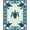 Blue Ivory Teal, Pattern 3, variant on ODIKA Animals Turtle Symmetrical Ocean Wave Border Nautical Motif Scattered for Playroom, Bedroom, Reading Nook, Pet Friendly & Kids Safe Play