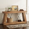 thumbnail image 5 of Tribesigns 70.9" Farmhouse Console Table, Long Sofa Table Behind Couch with Storage, Narrow Wooden Console Station, Industrial Rustic Entryway Furniture for Hallway, Entry, Living Room, Brown, 5 of 13