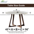thumbnail image 3 of Round Vinyl Fitted Tablecloth with Flannel Backing Elastic Edge Plastic Table Cover Waterproof Table Cloth Stain-Resistant Wipeable for 45"-52" Round Table, 3 of 6