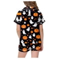thumbnail image 5 of SJLDQY Halloween Girls Pajama Sets Button Down Short Sleeve Shirts Shorts 2 Piece Hallowmas Pjs Sets Casual Sleepwear Comfy Loungewear Sets for Kids, 5 of 6