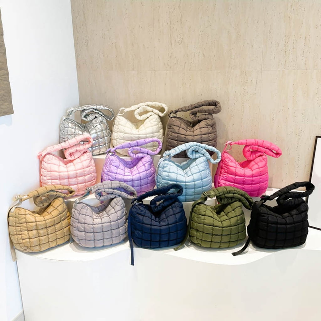 Quilted Puffer Shoulder Bag Lightweight Fashion Padded Crossbody Bag for Women