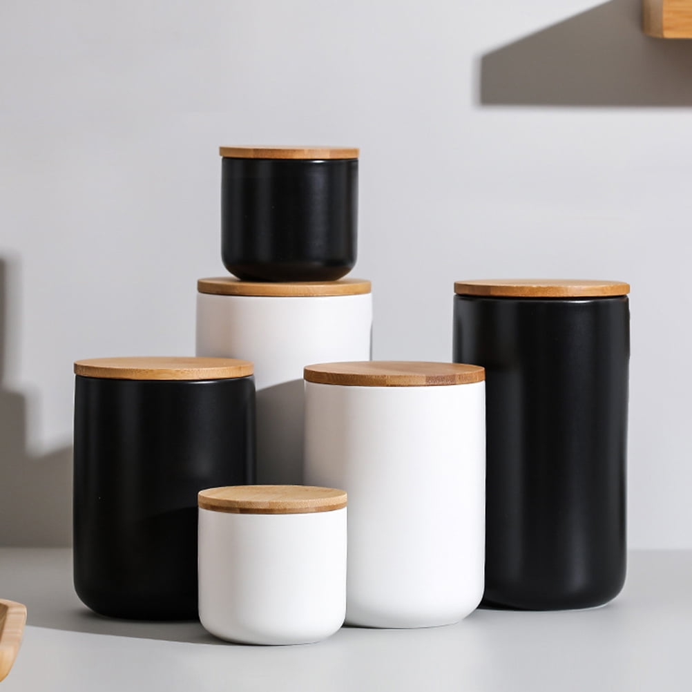 Lot De 3 Boîtes Céramique Légumes Avec Couvercles Bois – Tom Prager Pour Lipper