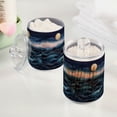 thumbnail image 2 of Yayeee 2 Pack Qtip Holder Bathroom Cotton Swab Canister with Lid Clear Dispenser Set, Ocean Waves, 2 of 6