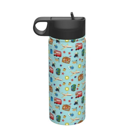

Qekee Travel1 Print 18OZ Sports Insulated Kettle Coffee Mug Travel Tea Mug Thermos Cup 18 Stainless Steel Water Bottle For Running Hiking Cycling
