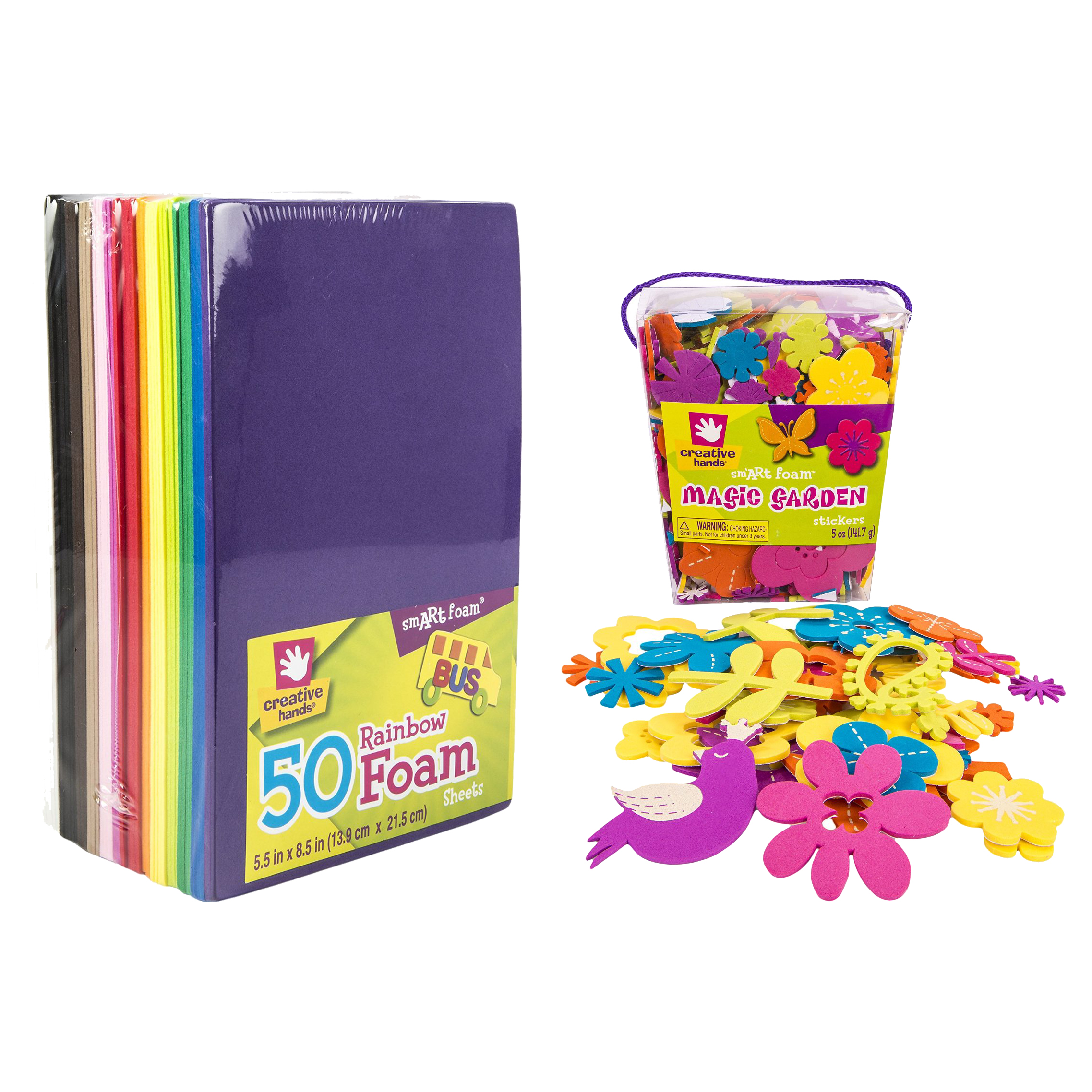 Fibre Craft Foam Kit with Rainbow Sheets and Magic Gardens Stickers