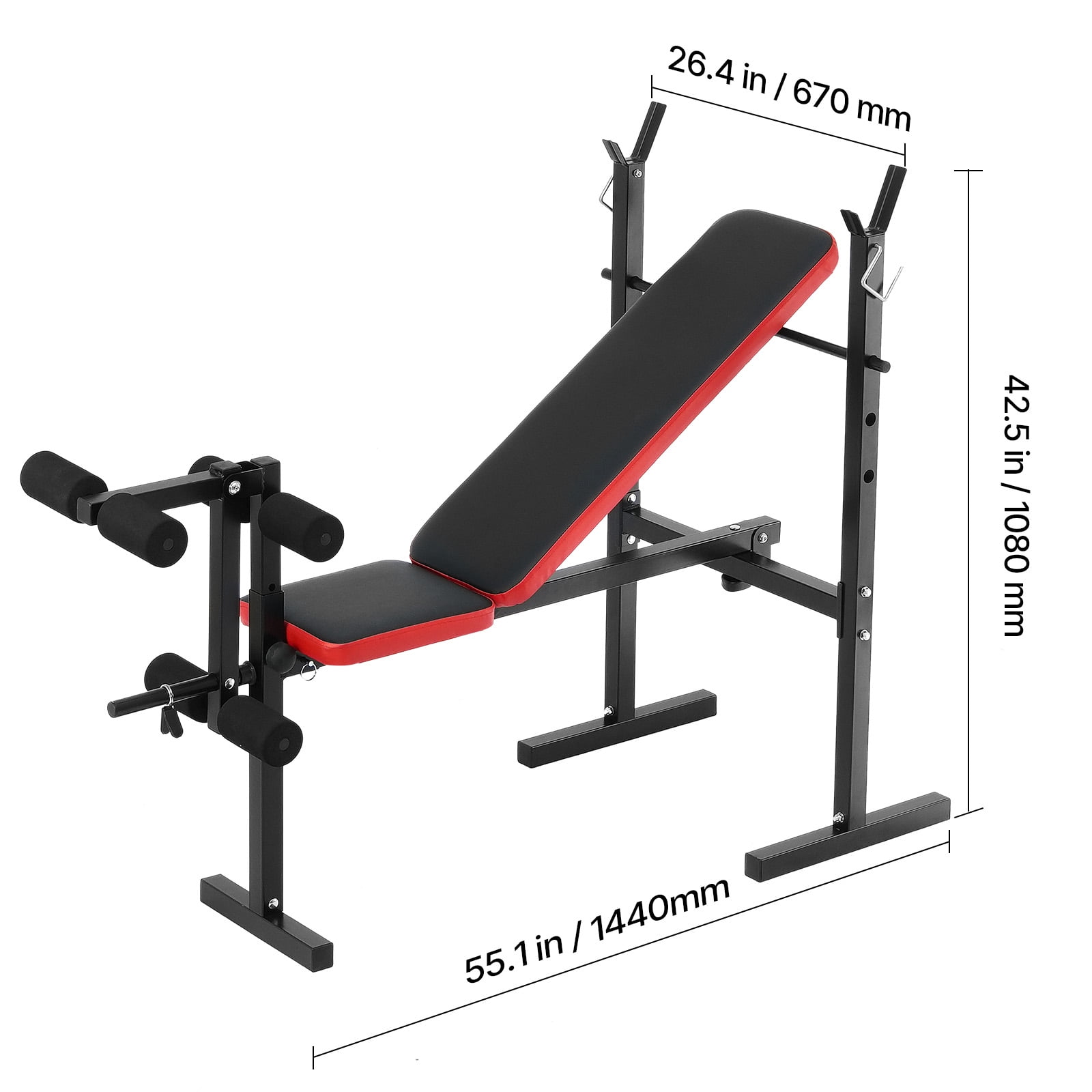 KFFKFF Strength Training Bench, Versatile Adjustable Workout Bench for Comprehensive Body Exercise, 380lbs Capacity Fitness Incline Bench for Home Gym, Rapid Folding & Swift Adjustment Flat Bench