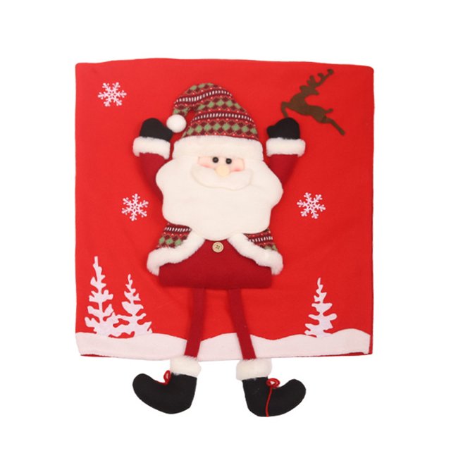 Royalbelle Christmas Back Chair Cover Removable Washable Dining Room Chair Protector For Christmas Banquet Kitchen Dining Room Decor